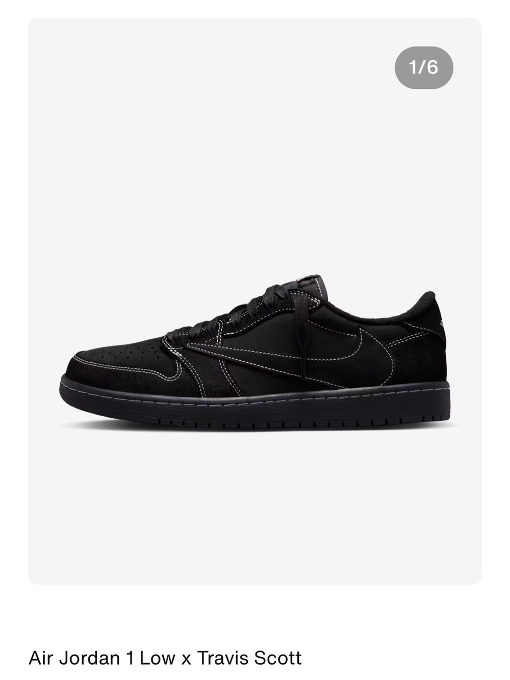 Jordan 1 low X Travis Scott Black Low-Top Sneaker